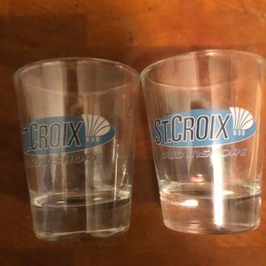 Two St. Croix shot glasses
